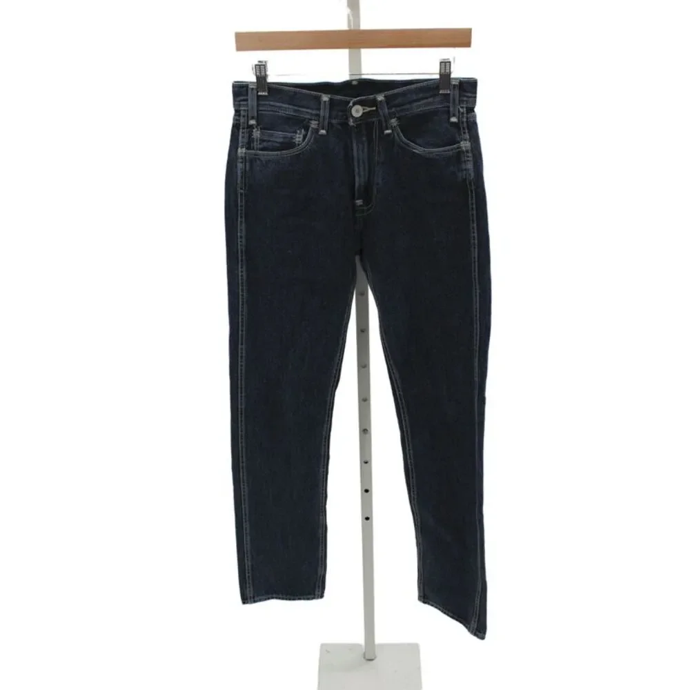 Levis Mens Straight Blue Cotton Mid Rise Jeans Inseam 32 Size 28